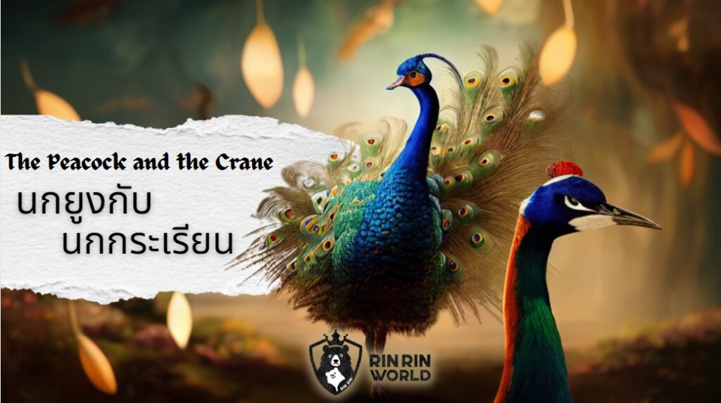 นิทานอีสป นกยูงกับนกกระเรียน The Peacock and the Crane
