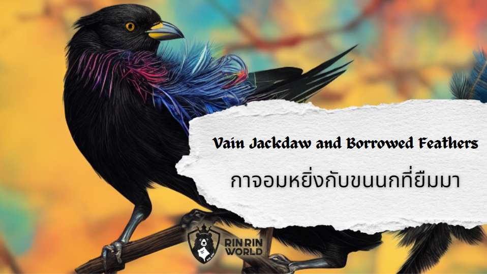นิทานอีสป กาจอมหยิ่งกับขนนกที่ยืมมา The Vain Jackdaw and his Borrowed Feathers